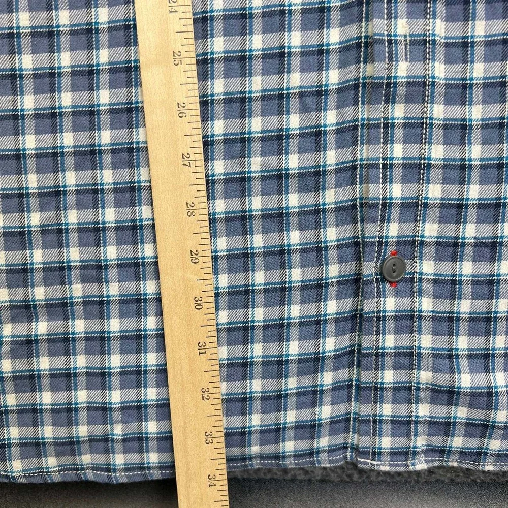 Hawx Work Gear Button Up Shirt Men 2XL Blue White Plaid Short Sleeve New